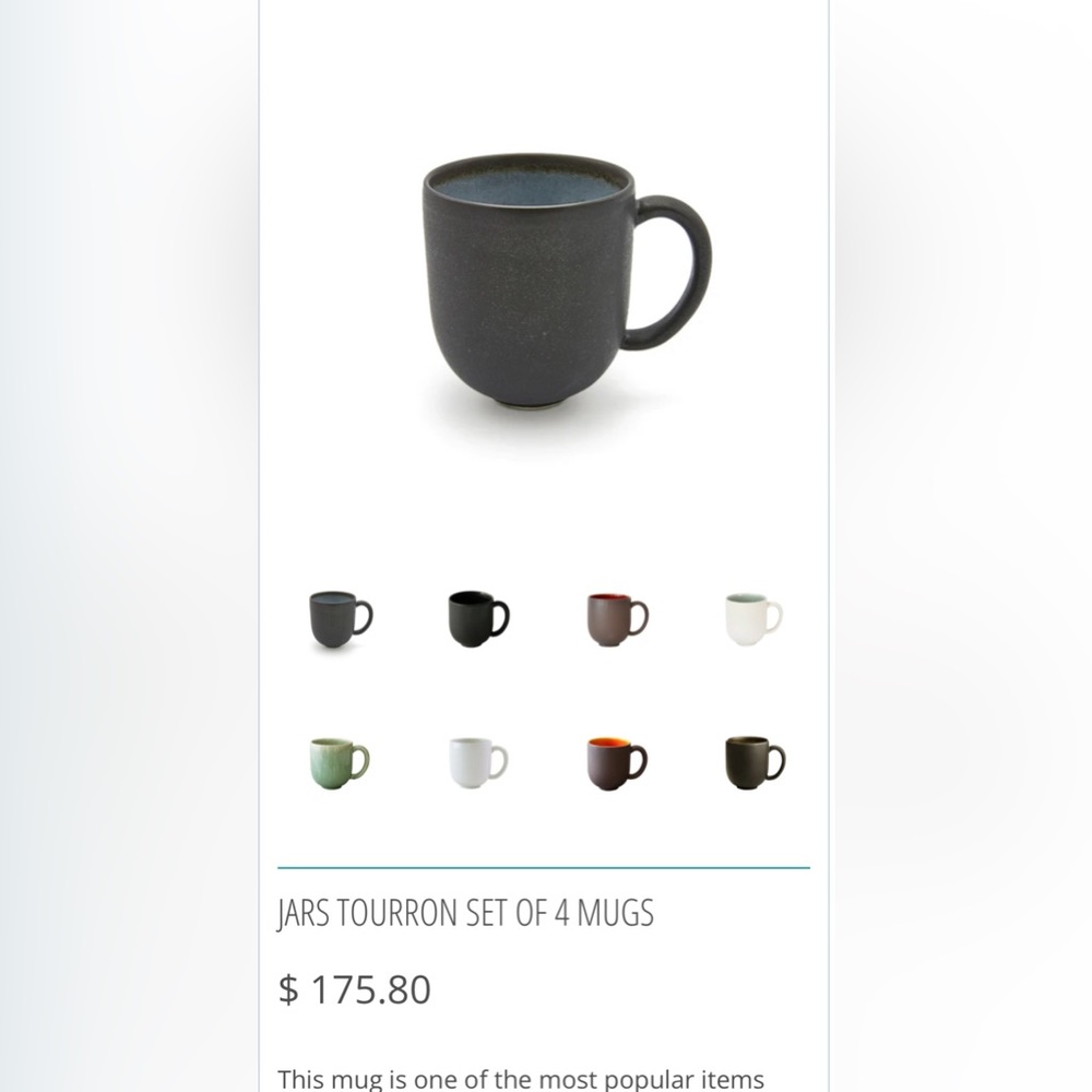Jars France Tourran Set of 4 Mugs